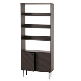 Hhg Estanter&iacute;a Hhg-310, Estanter&iacute;a Alta, Estilo Escandinavo Metal Madera Melamina Mvg 200x80x30cm, Marr&oacute;n Oscuro