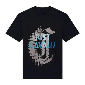 Just Cavalli T-Shirt With Front Logo Print - male - Just Cavalli - T-Shirts - Black - 2XL - Tops