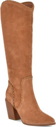 Nine West Rosco Knee High Western Boot in Dark Natural at Nordstrom, Size 5.5