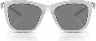 Diesel DL3008U 53mm Square Sunglasses in Cristal Metallic /Dark Grey at Nordstrom