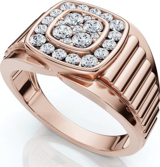 Pompeii3 1/2Ct Mens Everett Diamond Wedding Ring 10k Gold Anniversary Band Lab Grown