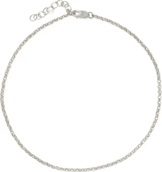 Made by Mary ROLO CHAIN ANKLET in Silver at Nordstrom, Size 10