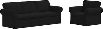 vidaXL Juego De Sof&aacute; 2 Uds. Negro Tela Vidaxl