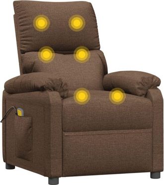 vidaXL Sill&oacute;n De Masaje El&eacute;ctrico Tela Marr&oacute;n Vidaxl