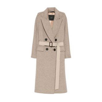 Max Mara Double-Breasted Coats, female, Brown, Size: 2XS Double-Breasted Coat