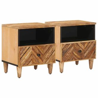 vidaXL Mesita De Noche 2 Pcs Marr&oacute;n 50 X 33 X 60 Cm Vidaxl
