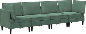 vidaXL Juego De Muebles De Sal&oacute;n 4 Uds. Verde Mar Terciopelo Vidaxl