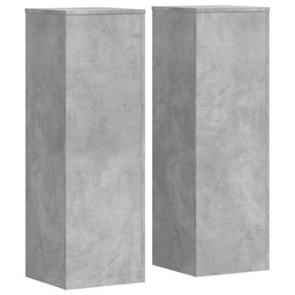 vidaXL Vidaxl - Soportes Para Plantas 2 Uds Madera Gris Hormig&oacute;n 33x33x100 Cm