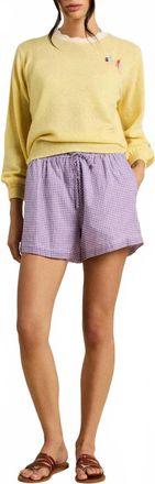 Trovata Kate Crew Neck Long Sleeve Sweater In Soleil Sailboats