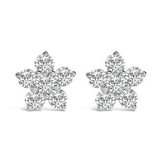 House of Brilliance 10K Gold 1/2 Cttw Lab Grown Diamond Star Stud Earrings in White at Nordstrom
