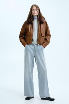 H&M Denim Drawstring Trousers in Pale Denim Blue at Nordstrom, Size Xx-Large