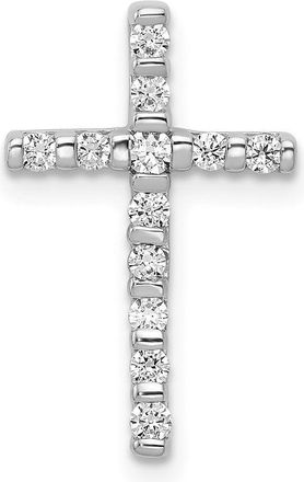 Diamond2Deal 14K White Gold Lab Grown Diamond Cross Pendant (0.25ct, VS, G-H)
