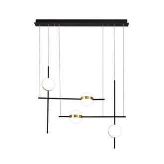 Mantra L&aacute;mpara De 4 Luces Cuba Realizado Acero Color Negro/oro En Led De Mantra