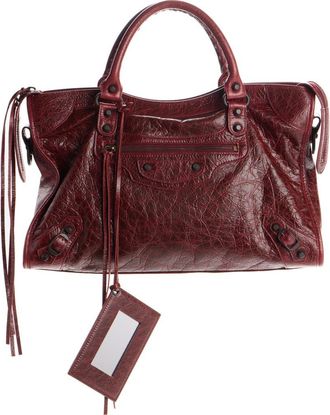 Balenciaga Medium Le City Leather Satchel in 6034 Dark Burgundy at Nordstrom