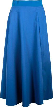 Sportmax Midi Circle Skirt in Blue Cotton