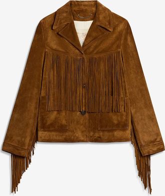 Golden Goose Gefranste Boxy-Jacke aus Wildleder Olinda