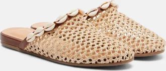 Ancient Greek Sandals Mules Slipper de rafia adornados