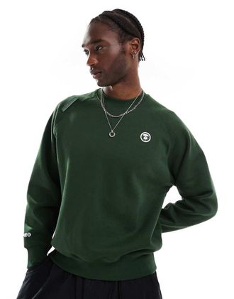 Aape By A Bathing Ape Aape by A Bathing Ape - Heart - Felpa girocollo nera-Verde