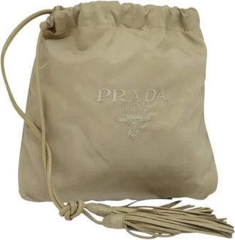 Prada Pre-owned Nylon pouches - Dames - Vintage Clutch - Beige - ONE Size - Nylon - Vintage
