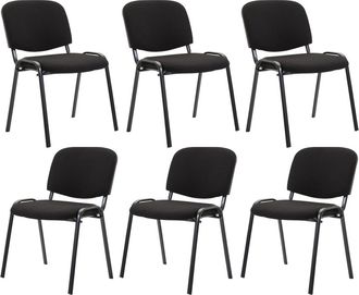 Clp Clp - Set 6 Sillas De Conferencia Ken En Tela Negro