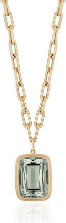 Goshwara Manhattan Cushion Pendant Necklace in Translucent Green at Nordstrom, Size 18