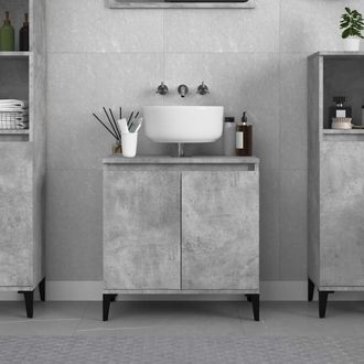 vidaXL Armario De Lavabo Madera Contrachapada Gris Hormig&oacute;n 58x33x60cm Vidaxl
