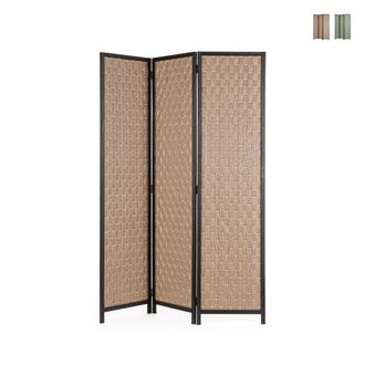 BIZZOTTO Biombo Separador De 3 Paneles En Bamb&uacute; Y Madera Dheva Yes - Natural