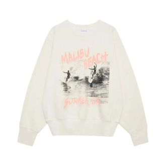 Anine Bing Sweatshirts, female, White, Size: XS Harry Shrunken Sweatshirt Surfer