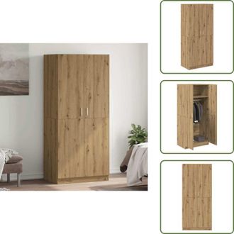 vidaXL Armadio con scomparto - vidaXL Armadio Rovere Artigianale 90x52x200 cm in Truciolato - Armadio con asta appendiabiti