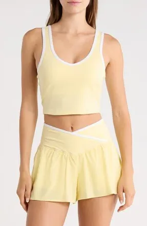 Yogalicious Emmy Double Jersey Crop Tank in Daffodil at Nordstrom Rack, Size X-Large