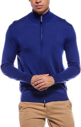N.Peal N. PEAL Hyde Zip 100% Cashmere Mock Neck Cardigan