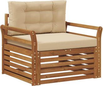 vidaXL Sof&aacute; De Exterior Madera De Acacia S&oacute;lida Y Poli&eacute;ster Vidaxl