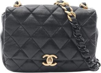 Chanel Pre-owned Matelasse Lamsleer Schoudertas - Dames - Vintage Schoudertas - Zwart - ONE Size - Leer - Vintage