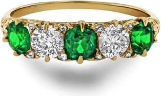 Pragnell 1837-1901 18kt yellow gold garnet diamond ring - women - Diamond/Garnet/18kt Gold - O