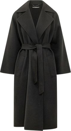 Max Mara Operoso Jas - Dames - Jas met riem - Zwart - 2XS - Wol - Jassen