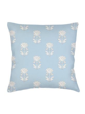 Anaya with Love Vintage Block Print Linen Euro Pillow with Down Alternative Insert in Blue at Nordstrom, Size 26X26