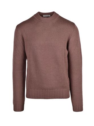 Wool & Co Merino Wool Crew Neck Sweater With Ribbed Detailing