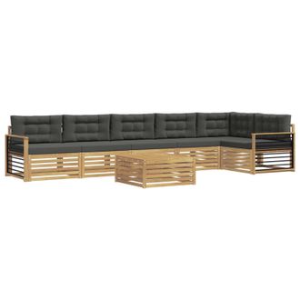 vidaXL Conjunto De Sof&aacute;s De Exterior 7 Pcs Blanco Y Antracita Vidaxl