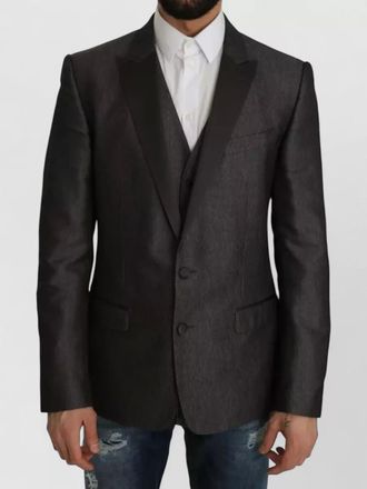 Dolce & Gabbana wool silk slim-fit suit blazer