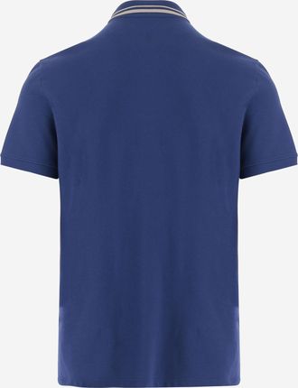Valentino Mens Cotton Polo Shirt With Logo Navy T-shirts And Polos