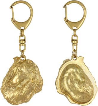 OEM Rough Collie - Llavero Dorado Con Perro, Decoraci&oacute;n De Bolso, Accesorio De Lujo De Art-dog