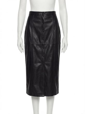 Z Supply Reine Vegan Leather Midi Skirt In Black
