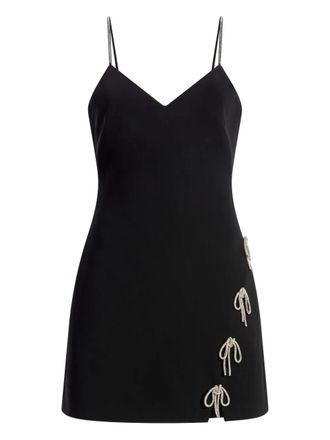 Cinq &agrave; Sept Corded rhinestone bow rella dress - Black