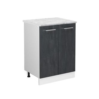 Vicco Mueble Bajo De Cocina R-line, Hormig&oacute;n Negro, 60 Cm Et M&aacute;rmol