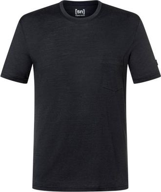 super.natural Pocket Tee Merinoshirt f&uuml;r Herren | schwarz