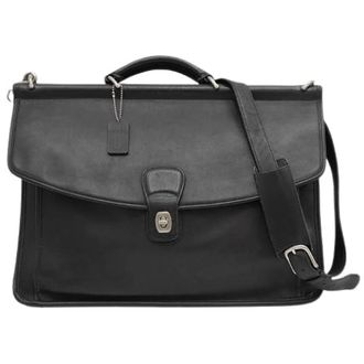 Coach Pre-owned Cross Body Bags, female, Black, Size: ONE SIZE Pre-owned Beekman Leather Briefcase