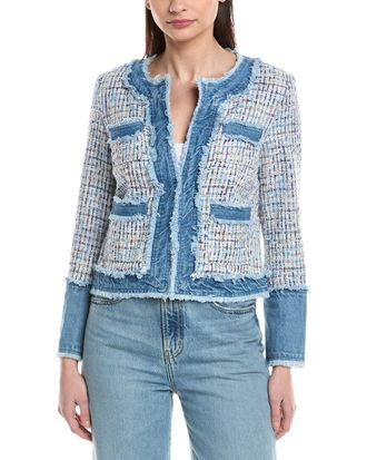 Nanette Lepore Denim Trim Tweed Jacket