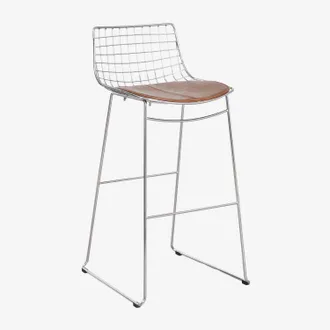 Sklum Set Di 2 Sgabelli Alti Con Schienale In Acciaio Renee Sklum Cromato
