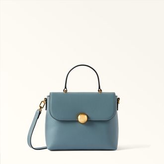 Furla Moonlight Borsa A Mano S Cloud Blue Blu Pelle Di Vitello Notte Donna