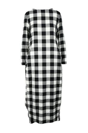 Ricorrrobe Long Wool Dress with Ties - White/Black